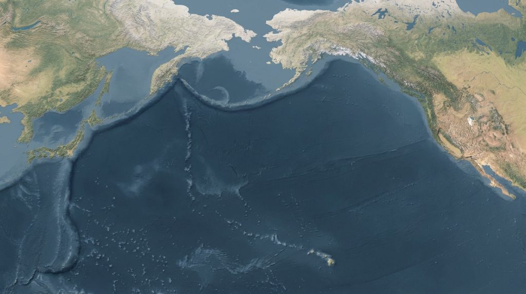 La carte du Pacifique nord pour comprendre les distances qui donnent le vertige