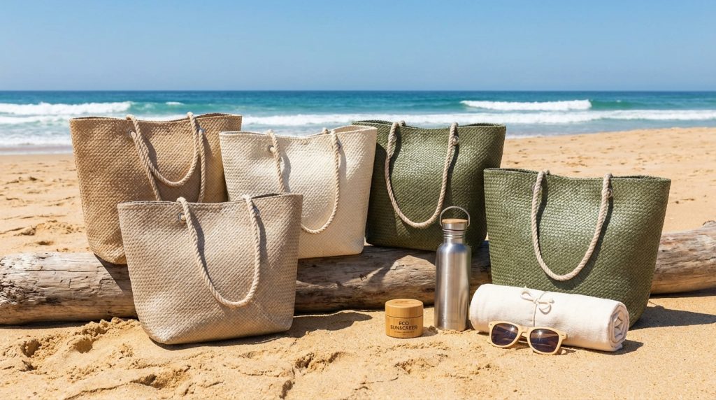 Ces sacs de plage en plastique recyclé qui prouvent qu&rsquo;on peut voyager léger et responsable